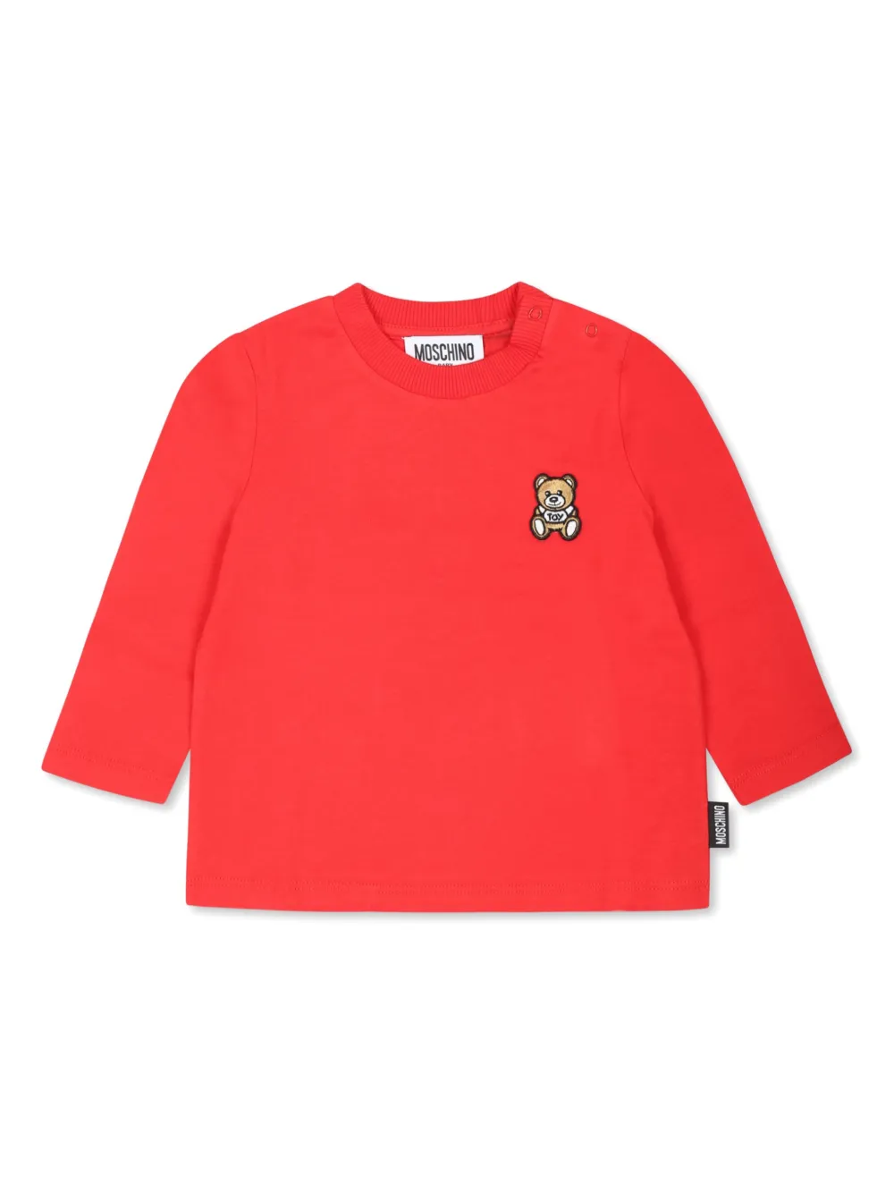 

Футболка с длинными рукавами и вышитым логотипом Moschino Kids, красный