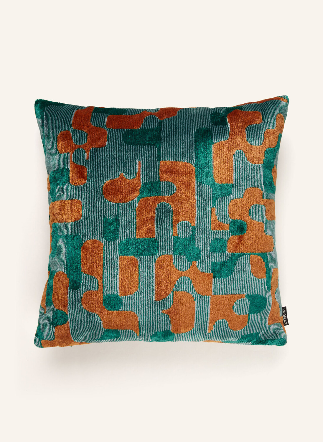 

Декоративная подушка Proflax aus Samt, 45x45 см, цвет grün/dunkelorange