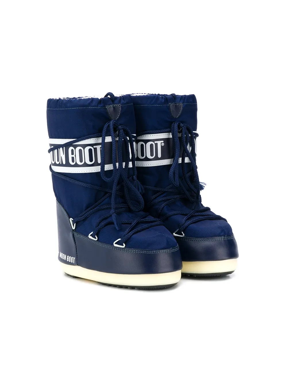 

Сапоги на шнуровке с логотипом Moon Boot Kids, синий