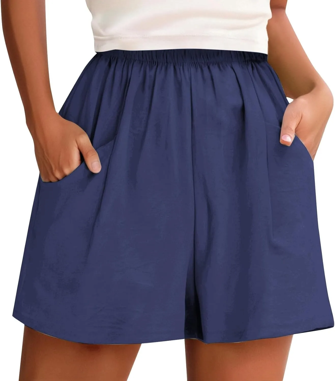 

Franterd льняные шорты для женщин High Waisted Wide Leg