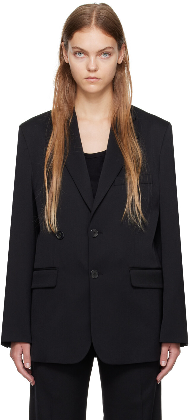 

Черный однобортный пиджак MM6 Maison Margiela