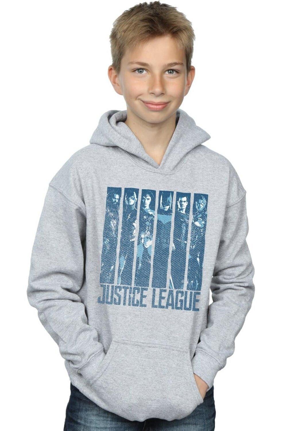 

Толстовка цвета лиги справедливости с двойным принтом цвета индиго DC Comics, серый