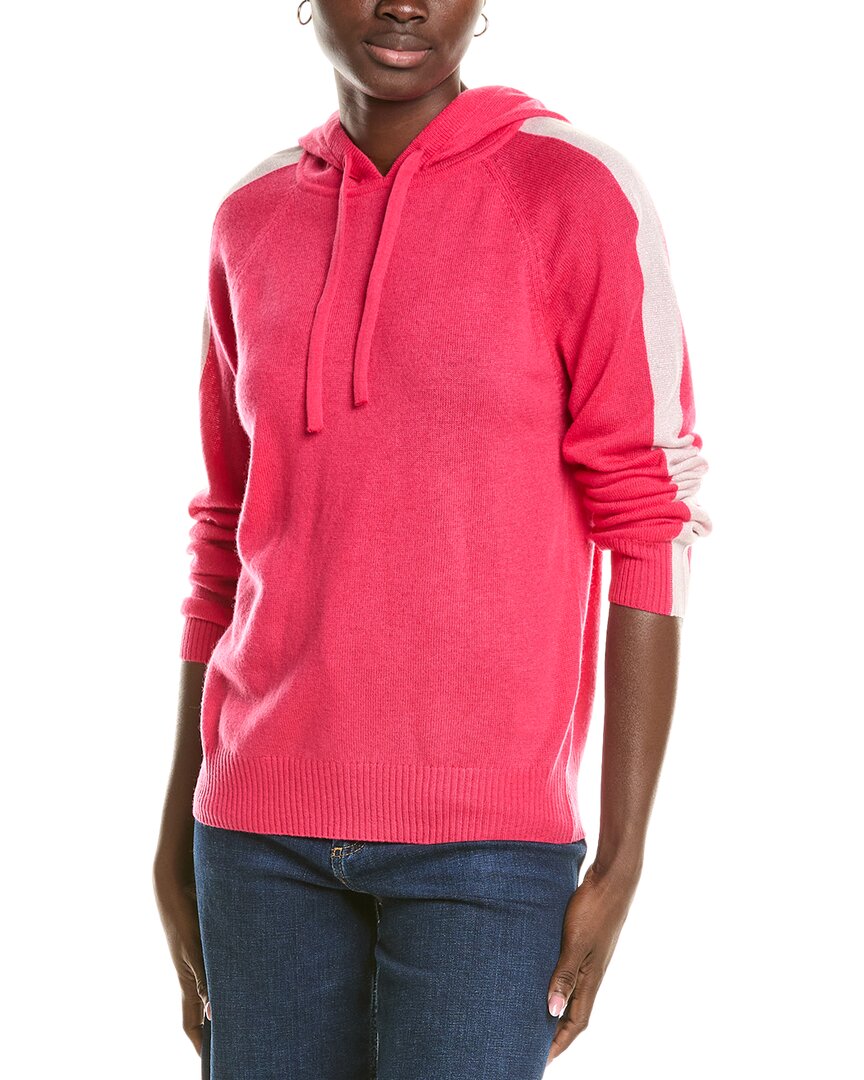 

Толстовка Brodie Cashmere Wool & Cashmere-Blend Lurex Stripe Hoodie, розовый