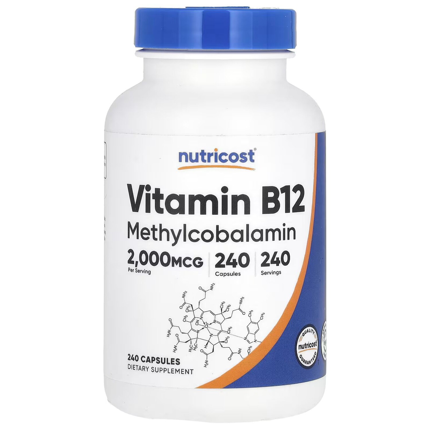 

Витамин B12, 2000 мкг, 240 капсул Nutricost