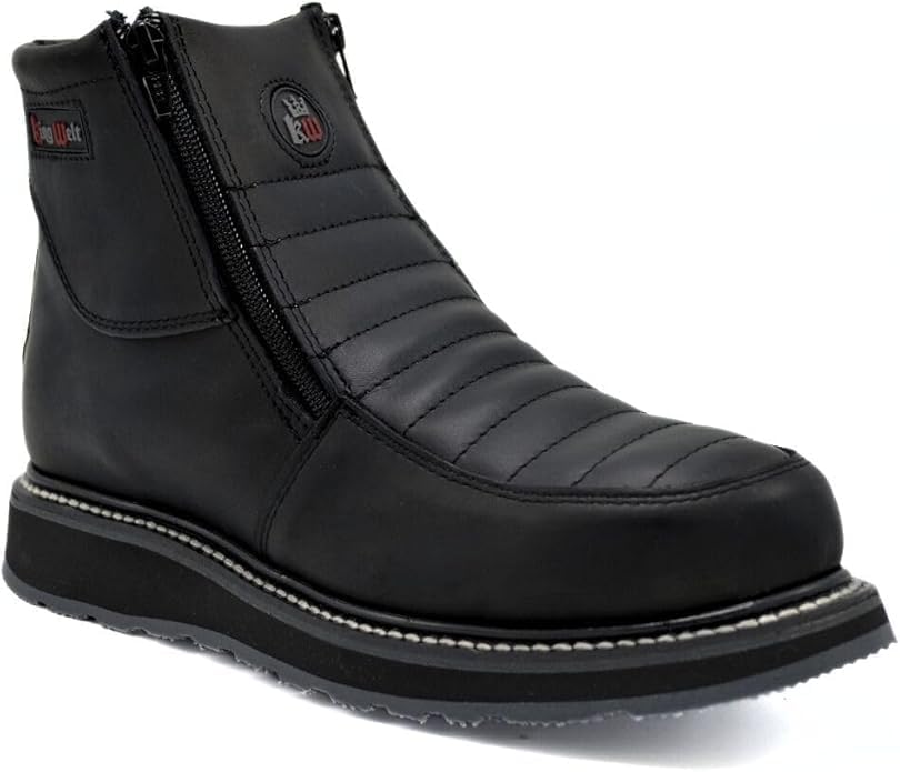 

Мужские ботинки King Welt Ultra Flex 6 335 с двойной молнией, двойной плотностью и легкие - черные Generic