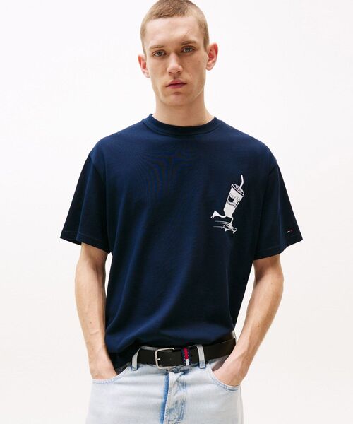 

Футболка свободного кроя с графическим принтом на спине TOMMY JEANS, темно-синий