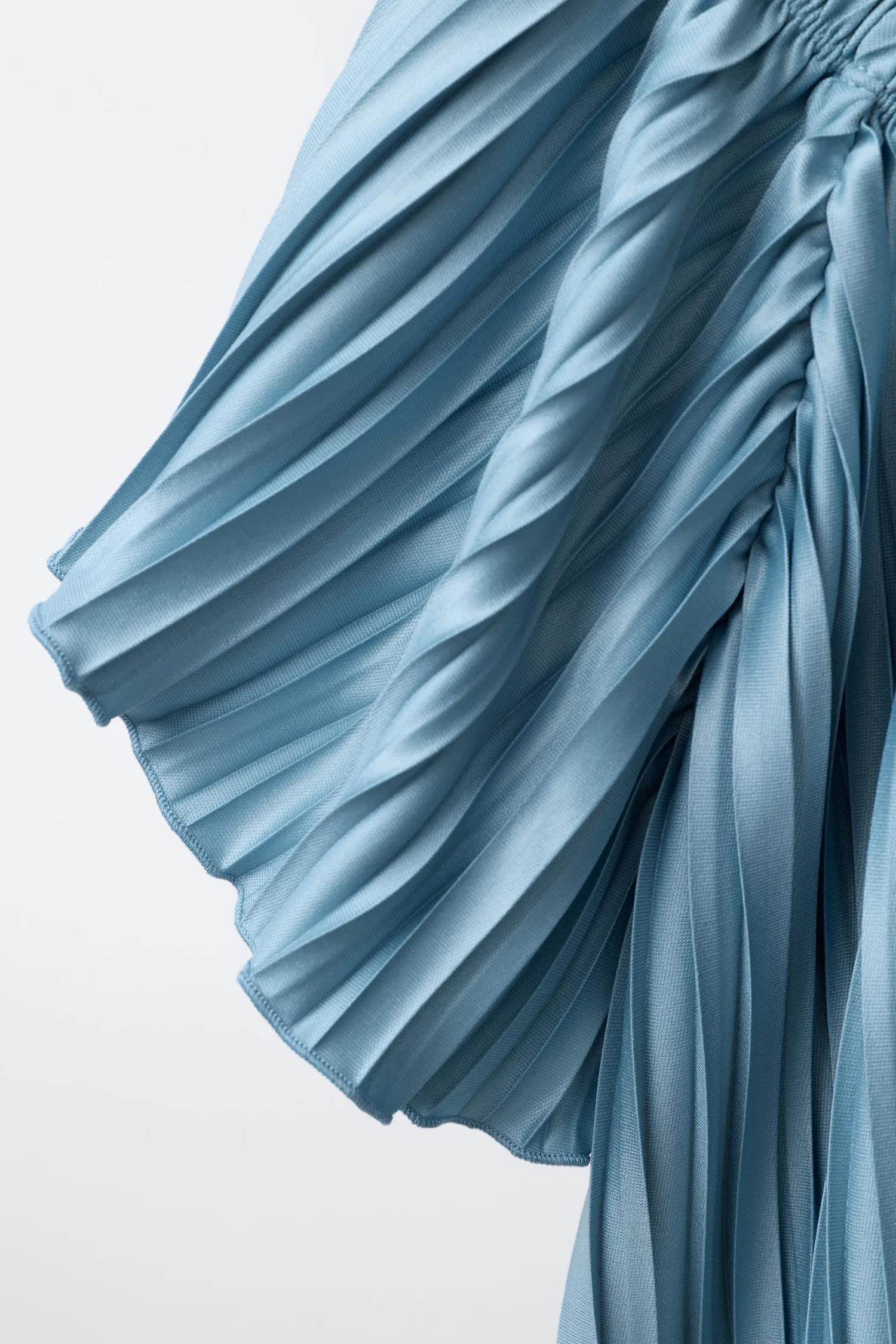 Складочная футболка Zara, синий — фото 4