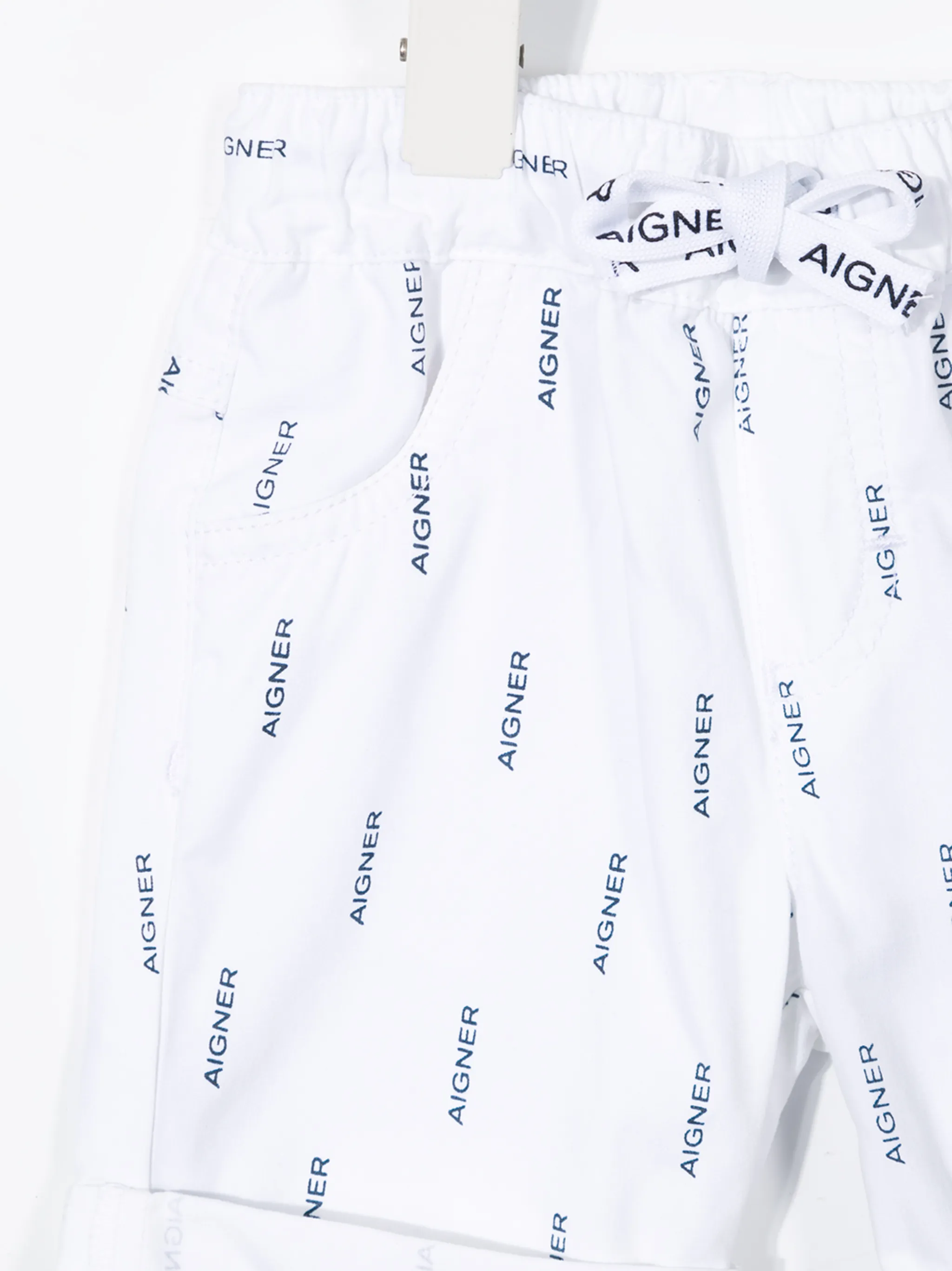 Шорты с кулиской и логотипом Aigner Kids, белый — фото 3
