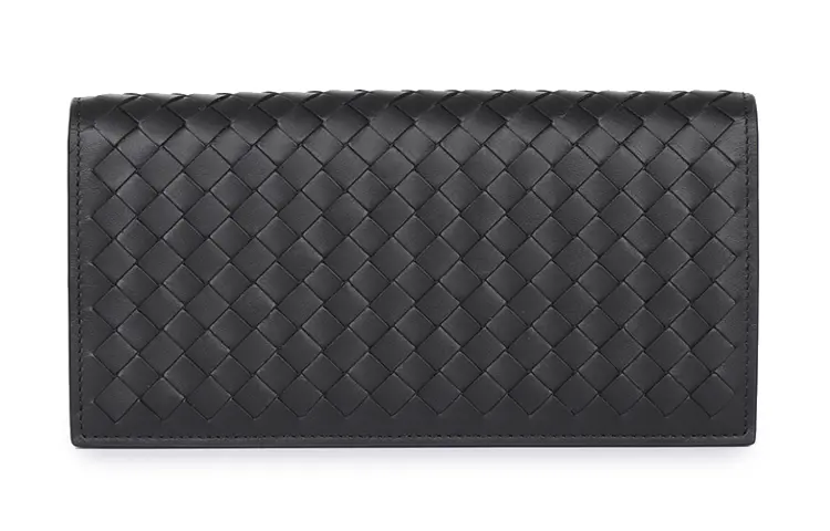 Кошелёк из телячьей кожи унисекс чёрный Bottega Veneta — фото 2