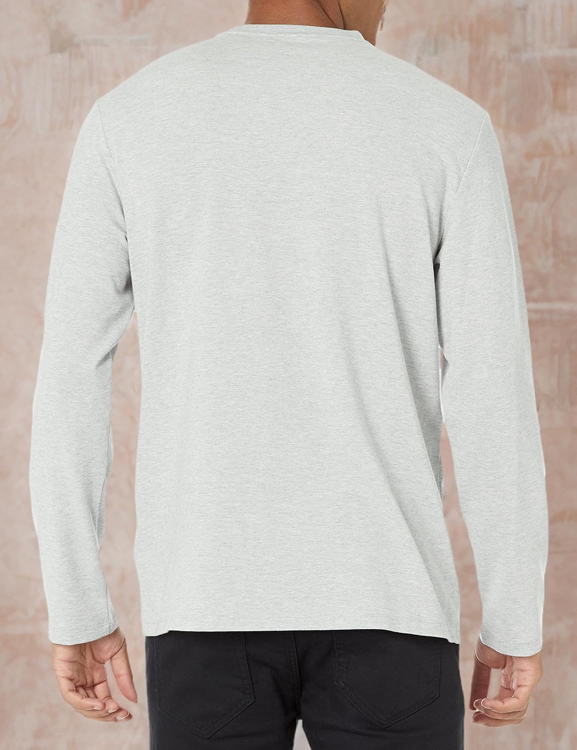 Мужская футболка Calvin Klein CK Move Tech Pique с длинным рукавом, Heroic Grey Heather — фото 3