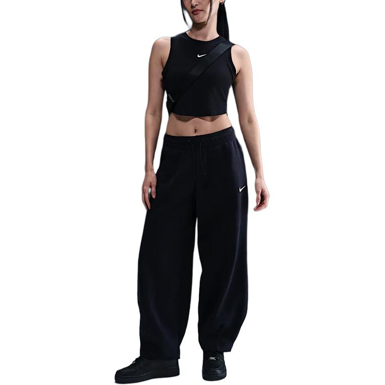 Спортивные брюки Phoenix Fleece женские Mid-Rise Oversized Tapered Nike, черный/белый — фото 3