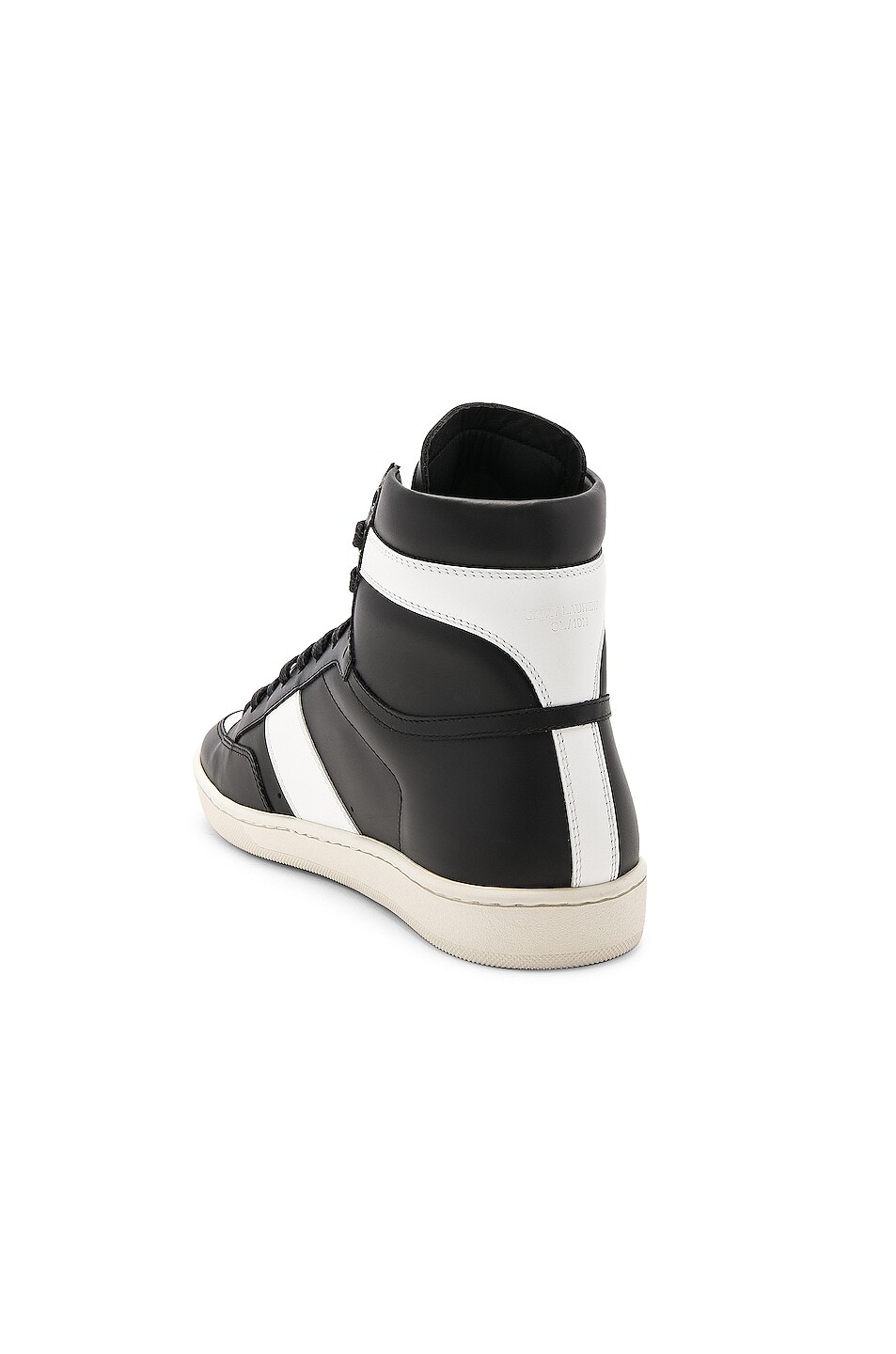 Кроссовки Saint Laurent Signature Court Classic SL/10H Leather High Tops, цвет Black & White — фото 3
