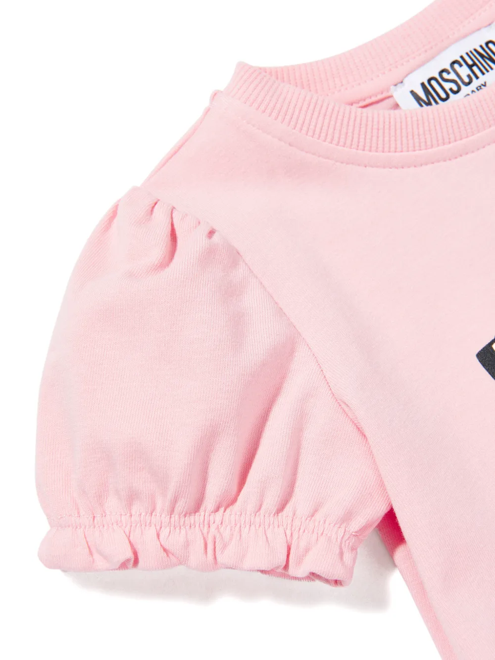Платье с пышными рукавами и принтом медвежонка Moschino Kids, розовый — фото 4