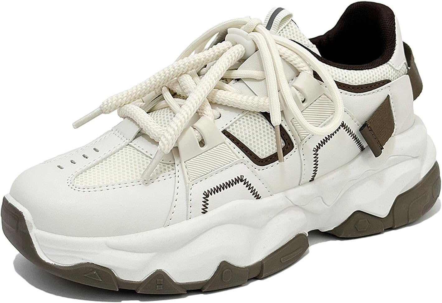 

Мужские кроссовки Exusiai с массивной подошвой, модные, дышащие, нескользящие, для ходьбы, занятий спортом, школы, тенниса и путешествий, бежевый