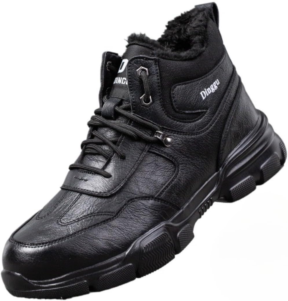 

Стильные прочные кожаные рабочие ботинки ZIXCPLAZ для повседневной носки, удобные походные ботинки для мужчин с дышащей конструкцией и высокоэффективной подошвой для поддержки в течение всего дня, черный