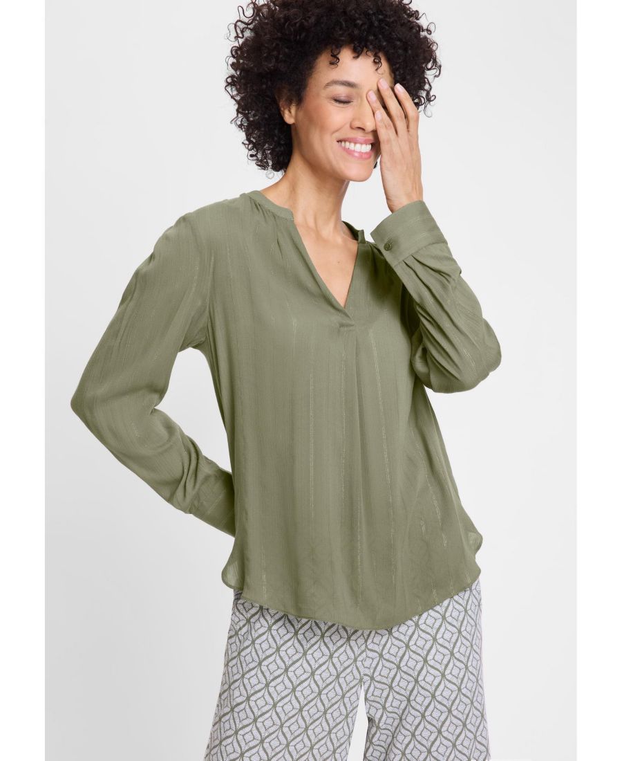 

Женская туника-блузка в блестящую полоску Olsen, Olive