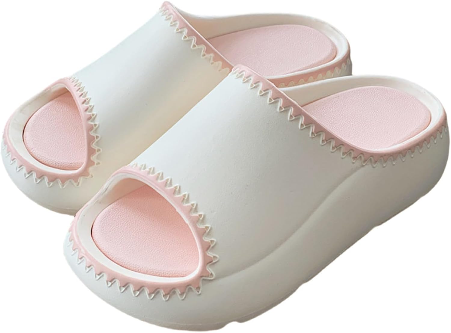 

Сланцы HORMAUWORD Cloud для женщин и мужчин, нескользящие мягкие восстановительные сланцы, толстая подошва, открытый носок, мужские сланцы-подушки, шлепанцы для душа/ванной/пляжа, белый/розовый