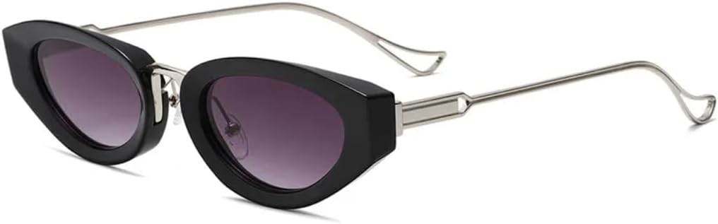 

Солнцезащитные очки с защитой UV400 | «Кошачий глаз», металлическая оправа, маленькая | для женщин и мужчин, для занятий спортом на открытом воздухе и путешествий DSVIGF, C2 Black Silvery