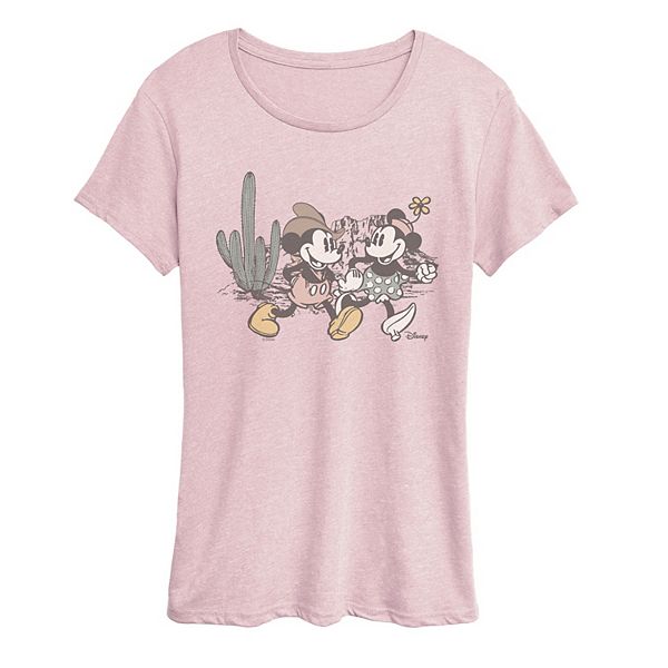

Футболка женская Mickey & Minnie Mouse in the Desert Disney, Heather Pink, Коричневый, Футболка женская Mickey & Minnie Mouse in the Desert Disney, Heather Pink