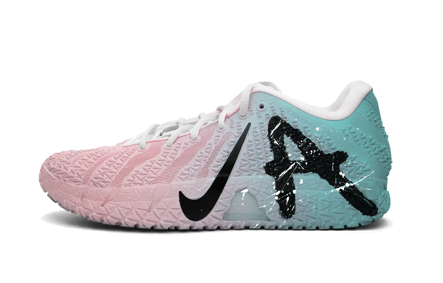 

Nike Баскетбольные кроссовки Ja Morant 3 с износостойким покрытием, мгновенно привлекающие внимание. Низкий верх. Мужские розово-зеленые кроссовки