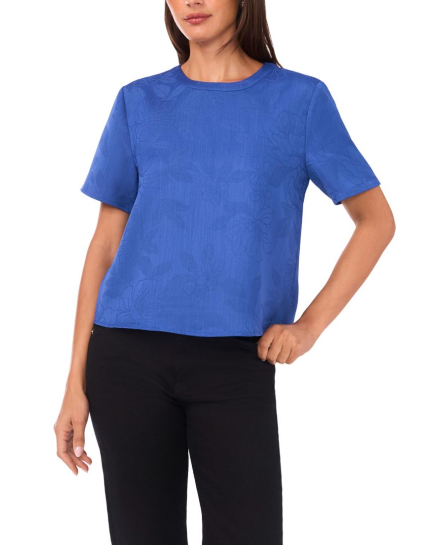 

Женская футболка с коротким рукавом и круглым вырезом Vince Camuto, Ultramarine, Синий, Женская футболка с коротким рукавом и круглым вырезом Vince Camuto, Ultramarine