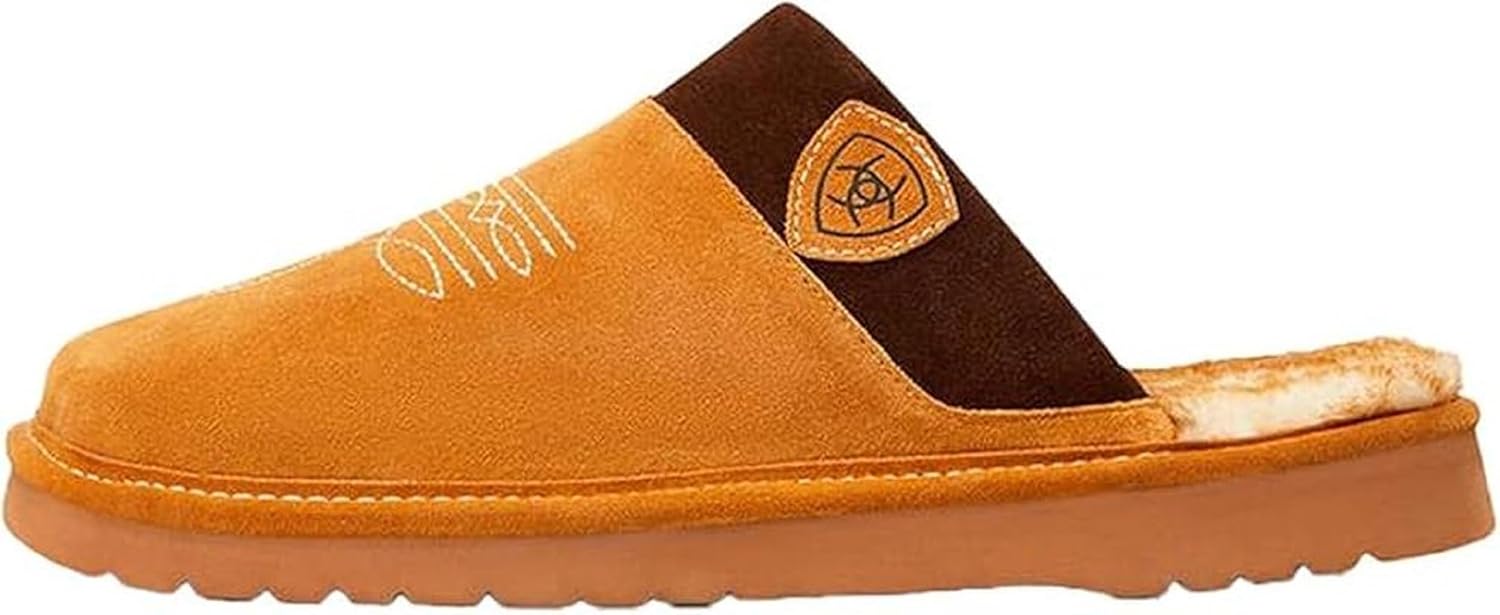 

Мужские тапочки ARIAT 2842 Silversmith, уличные и домашние, вестерн, замшевые, с поролоновой стелькой и квадратным носком