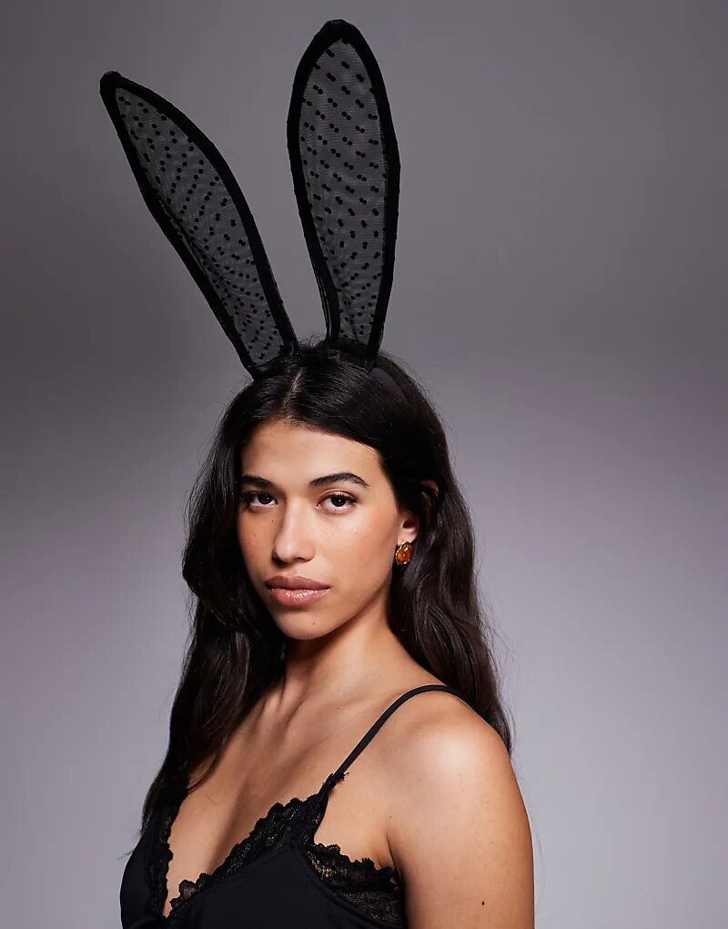 

Прозрачная повязка на голову в горошек с заячьими ушками ASOS DESIGN на Хэллоуин