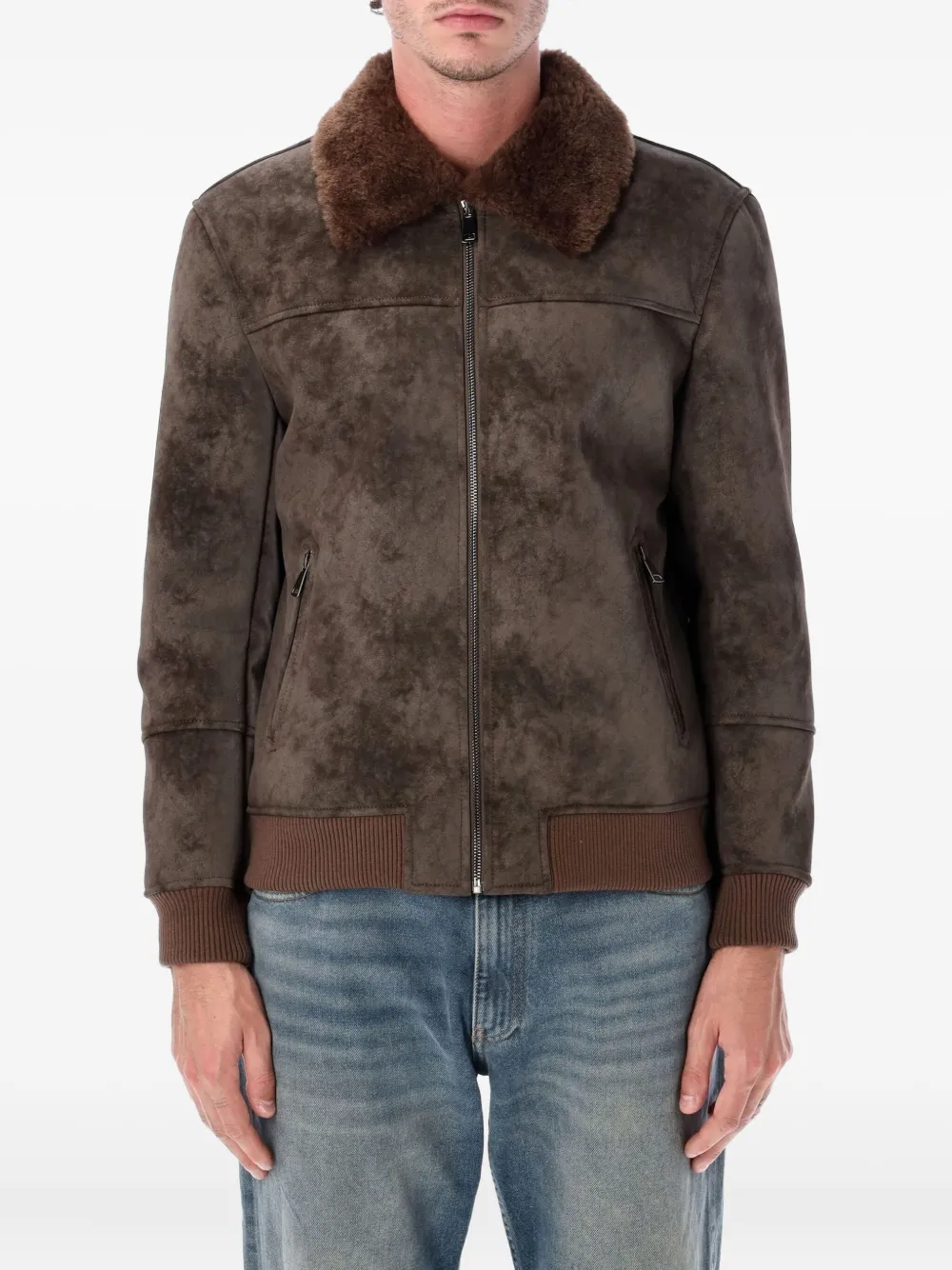 

Кожаная бомбер-куртка Sword, коричневый