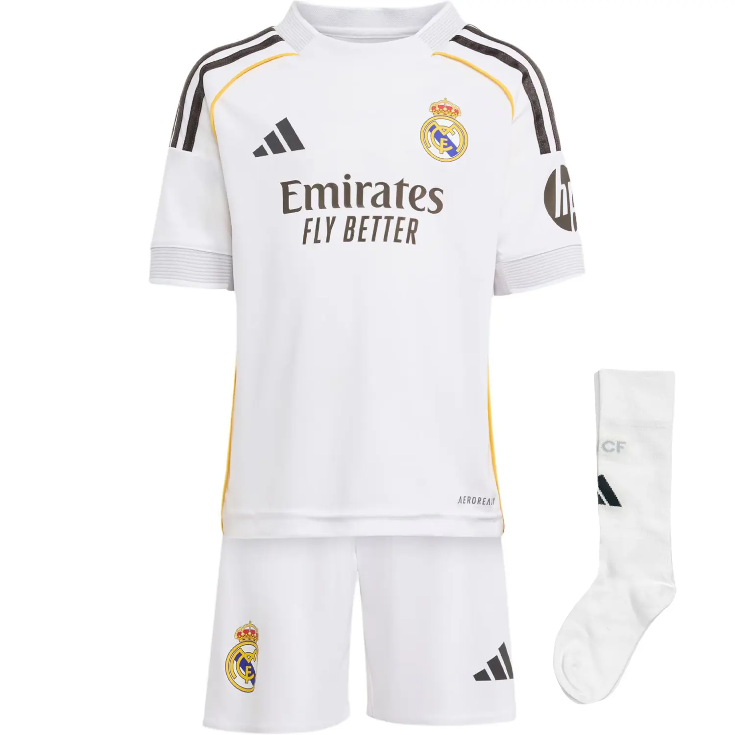 

Детский набор Casual Sportswear Real Madrid SS25 MINI KIT из 2 предметов Adidas, белый