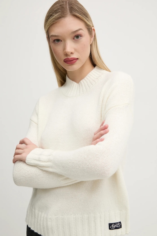 

Свитер с добавлением шерсти Superdry, бежевый