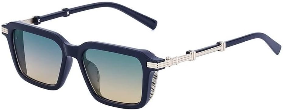 

Маленькие прямоугольные солнцезащитные очки в стиле панк для мужчин и женщин, роскошные винтажные солнцезащитные очки в стиле стимпанк, мужские очки-абажуры LVTFCO, C3greenyellow