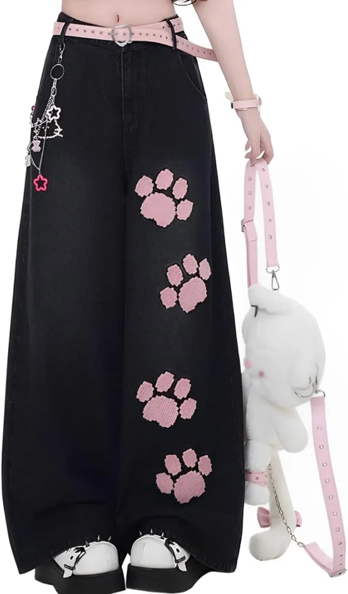 

Джинсы женские High Waisted Wide Leg с аппликацией Cat's Claw kakarin choyx