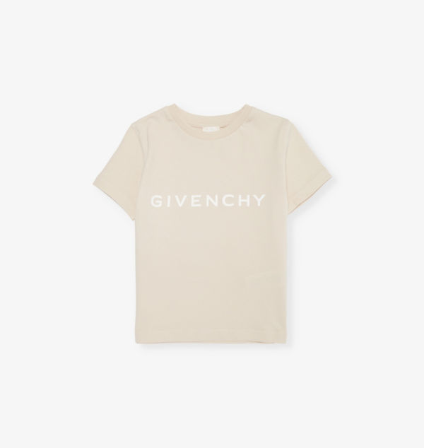 

Футболка из хлопкового джерси с фирменным принтом 4-12+ лет Givenchy, бежевый