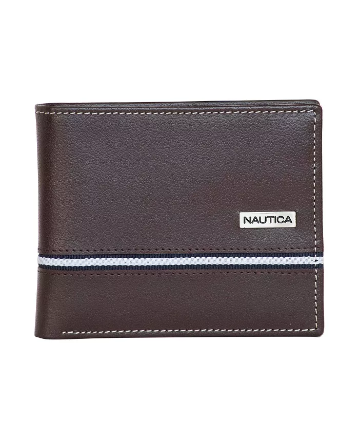 

Мужской кожаный кошелек Bifold Nautica, коричневый