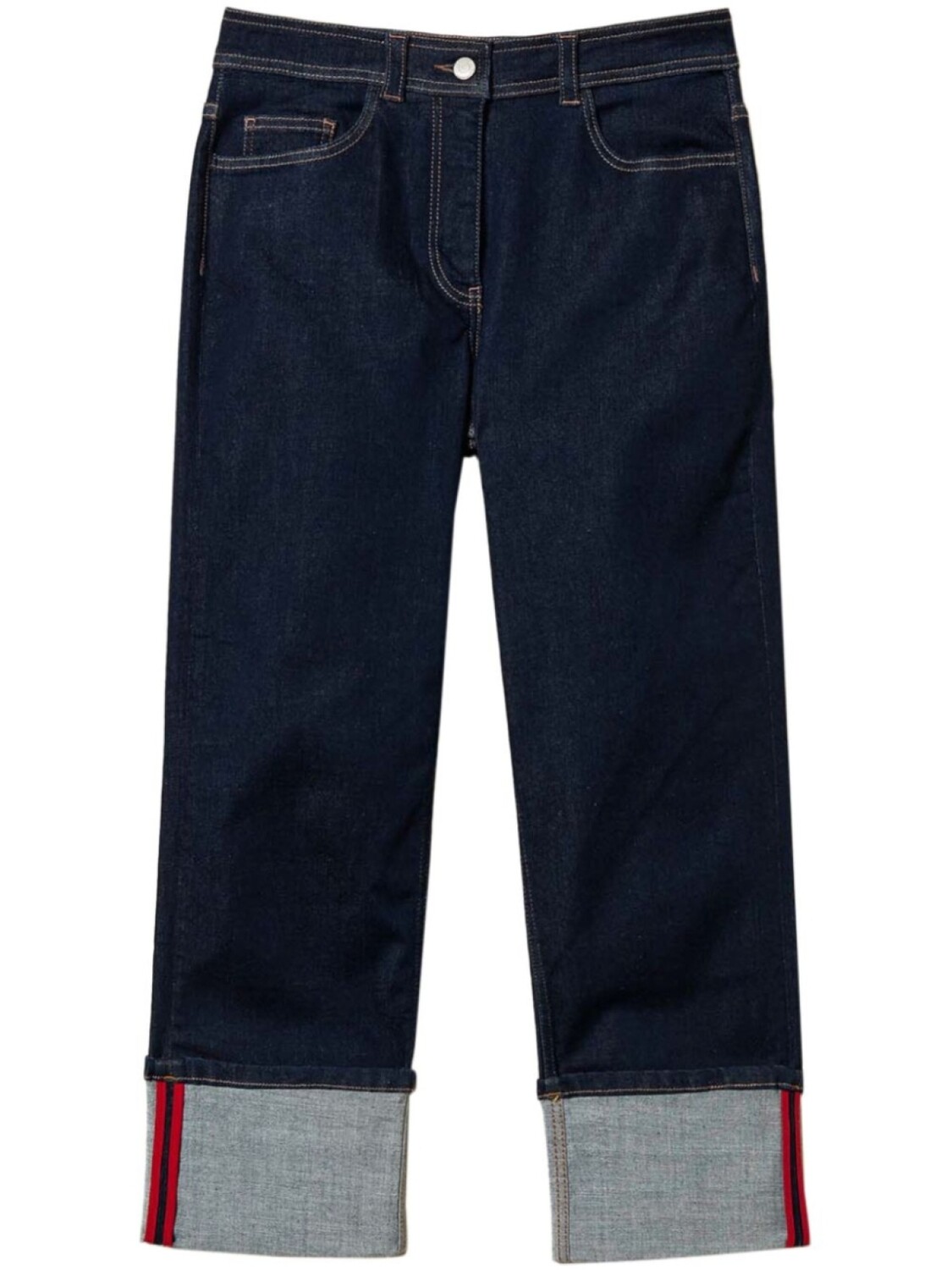 

TWINSET укороченные джинсы с подворотами, синий