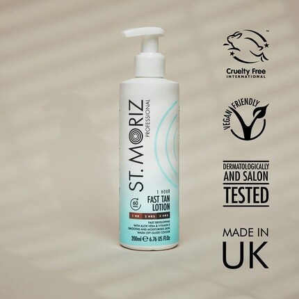 St Moriz Professional Мгновенный лосьон для быстрого загара, 1 час, с алоэ вера и витамином Е, 200 мл, St. Moriz — фото 3