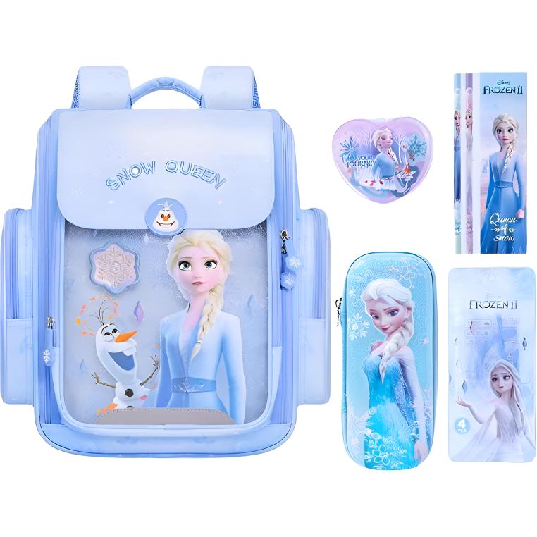 

Disney Полиэстеровый вместительный рюкзак для школьников с молнией, Blue+Small Stationery