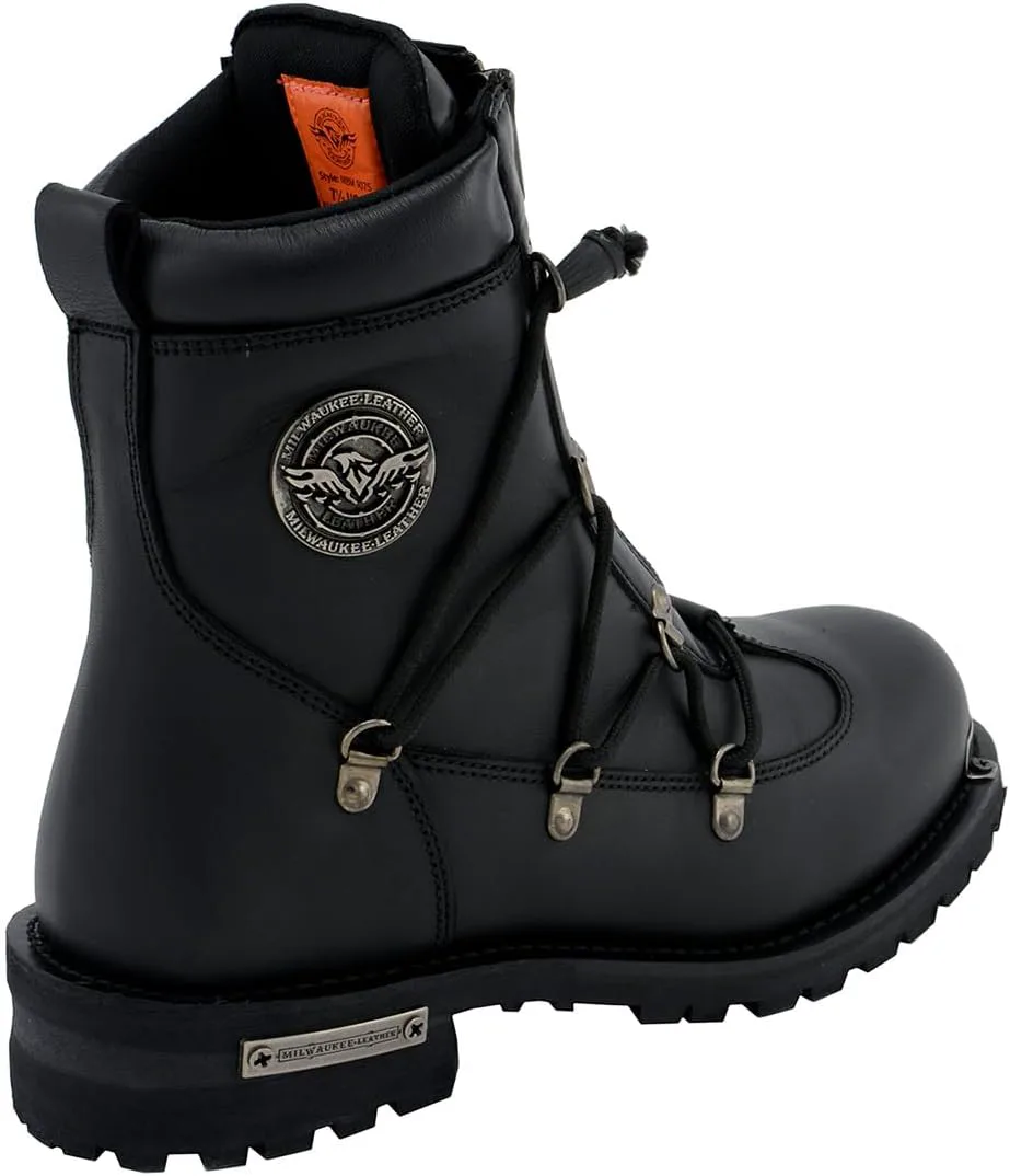 

Мужские байкерские ботинки Milwaukee Leather с гладким носком - кожаные мотоботы - размер 11 ‎Milwaukee Leather, черный