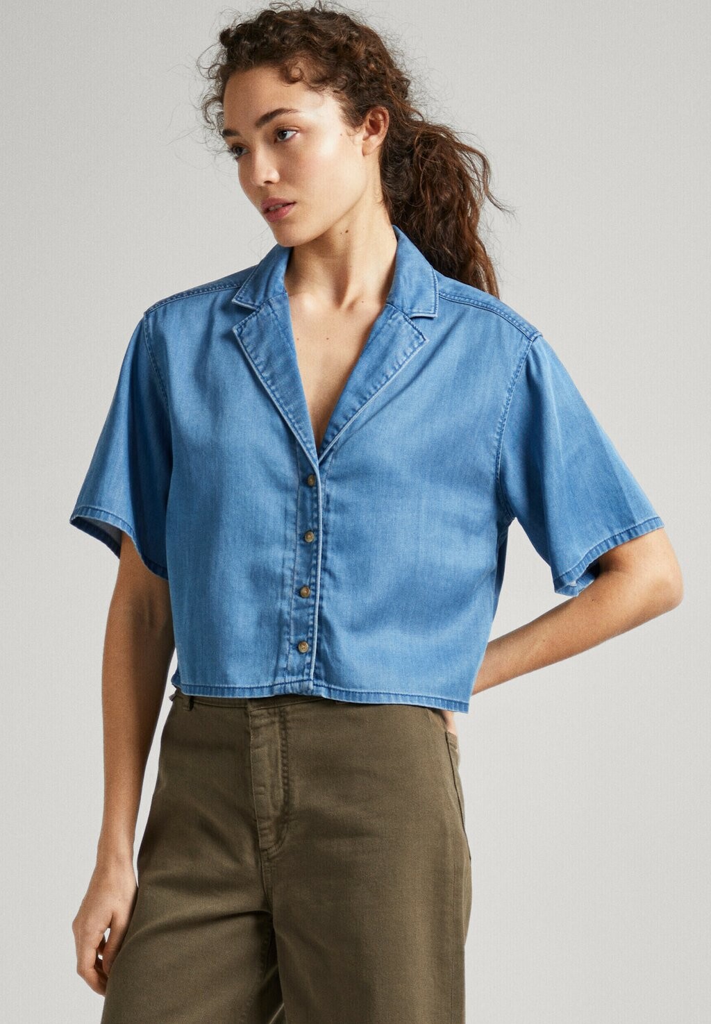 

Блузка-рубашка Pepe Jeans, цвет denim