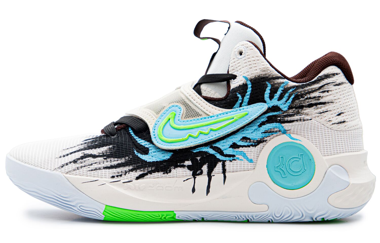 

Nike KD Trey 5 X Брызги чернил Пламя Амортизация Противоскольжение и износостойкие Низкие баскетбольные кроссовки Мужские Черный Белый