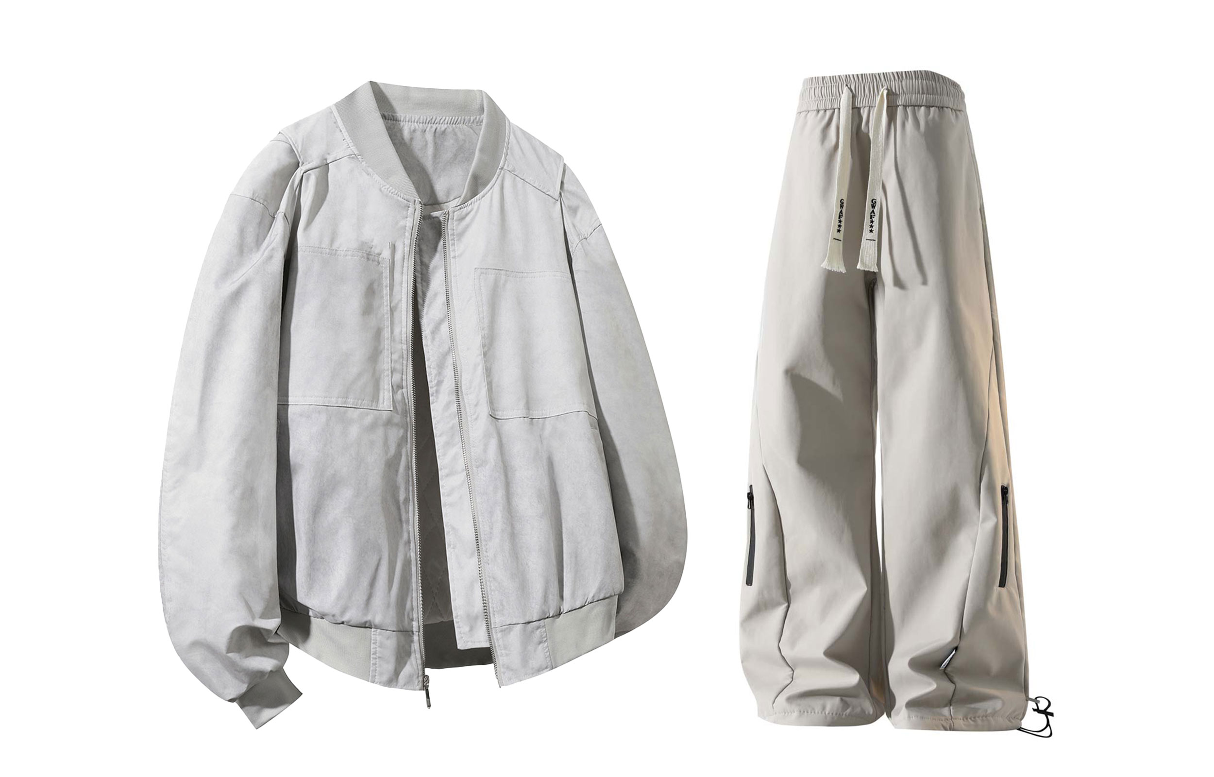 

Повседневная спортивная одежда Unisex с воротником-бейсболкой умеренного кроя X1617, серый top+хаки pants