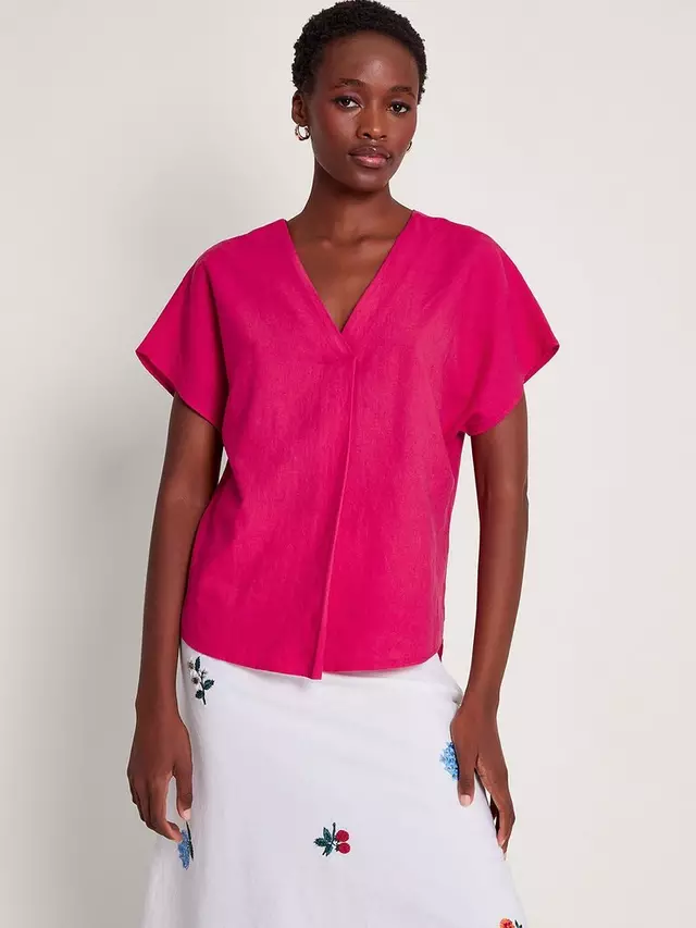 

Топ Monsoon Viola Linen Blend, розовый