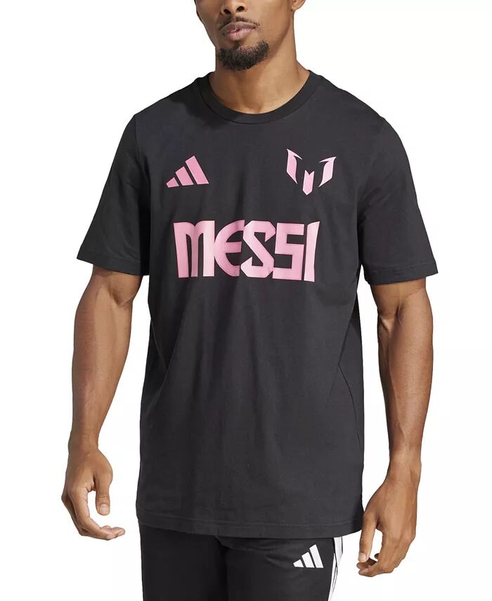 

Мужская футболка Messi Standard-Fit с графическим принтом adidas, черный
