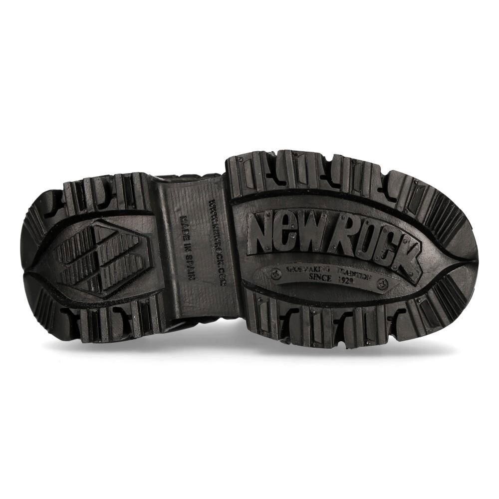 Металлические ботинки унисекс на платформе New Rock в стиле панк — M-TANK120N, черный — фото 2