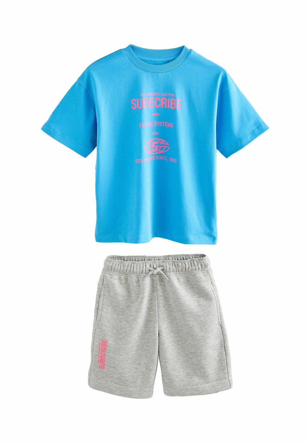 

Футболка с принтом RELAXED FIT-SHORT SLEEVE SET Next, синий
