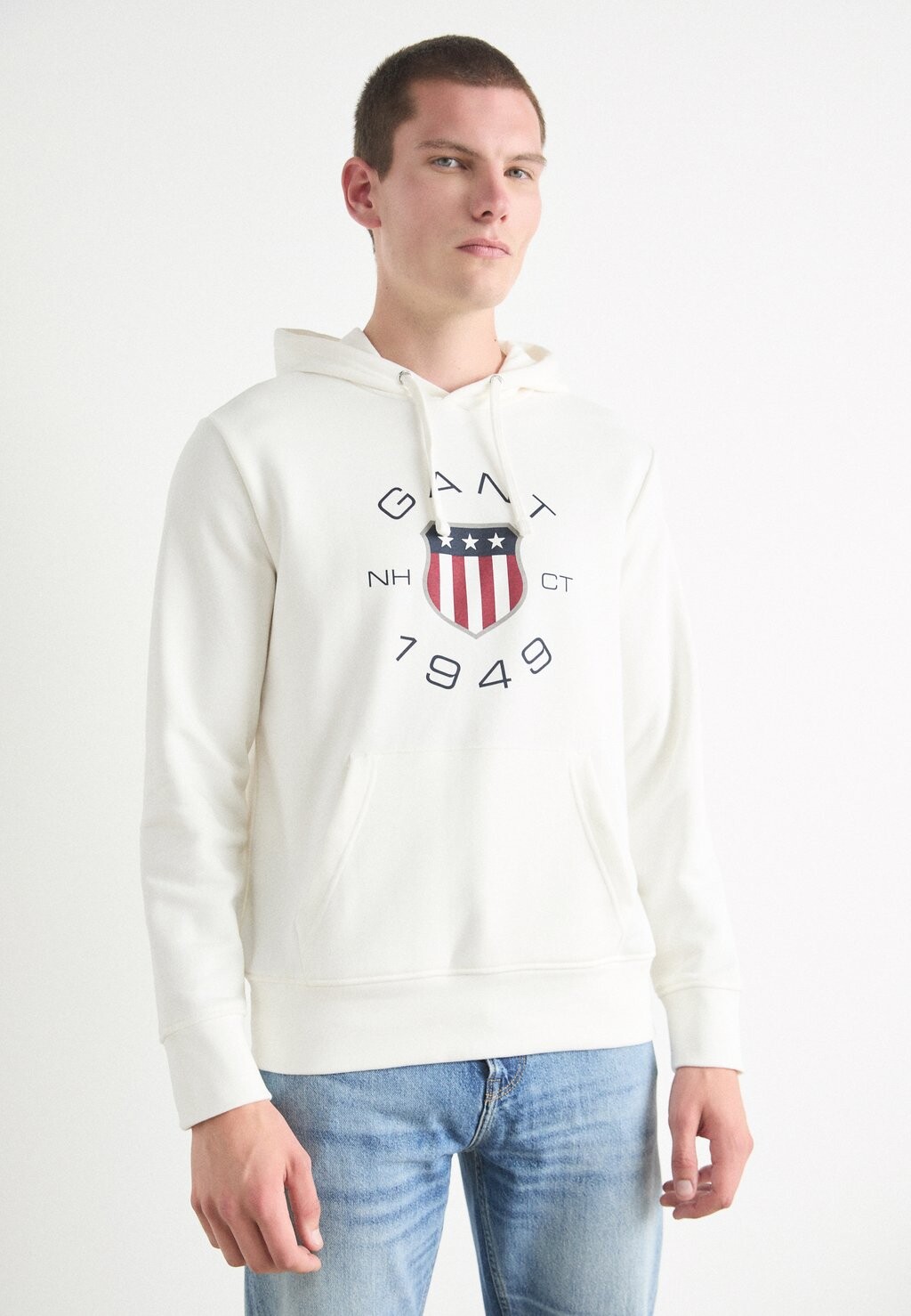 

Толстовка с капюшоном PRINT HOODIE GANT, кремовый