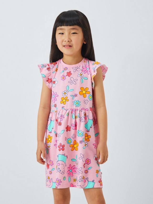 

Детское платье с цветочным принтом из хлопка Peppa Pig, Pink