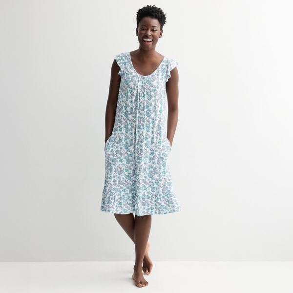 

Женская пижама Croft & Barrow, цвет light blue peri paisle
