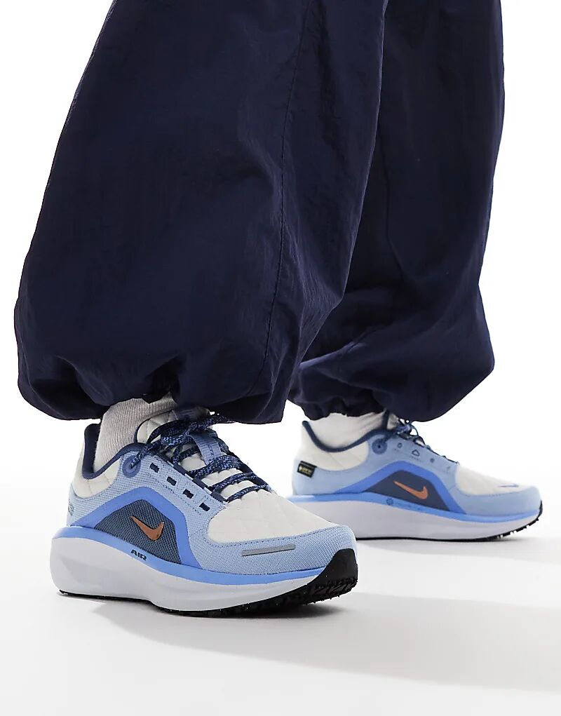 Кроссовки Air Winflo 11 GORE-TEX серого и синего цвета Nike Running — фото 3