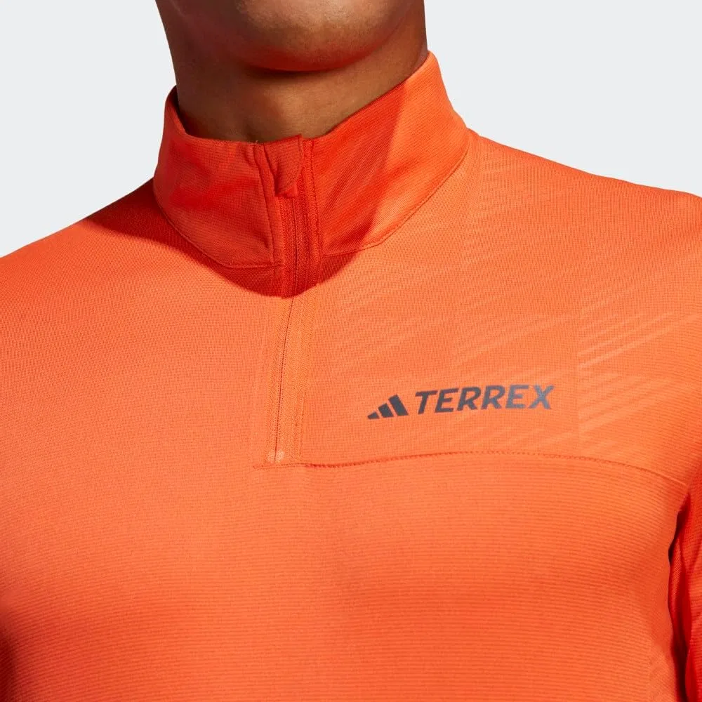Мужская футболка с полузамком adidas Terrex, оранжевый — фото 2